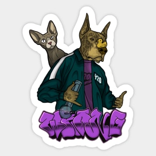 Crazy Dog with Duck Nose Sticker